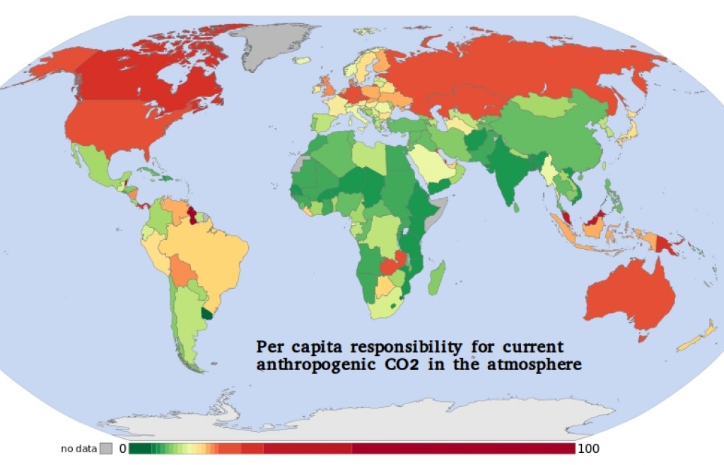 Highest per capita contributors to man made carbon dioxide