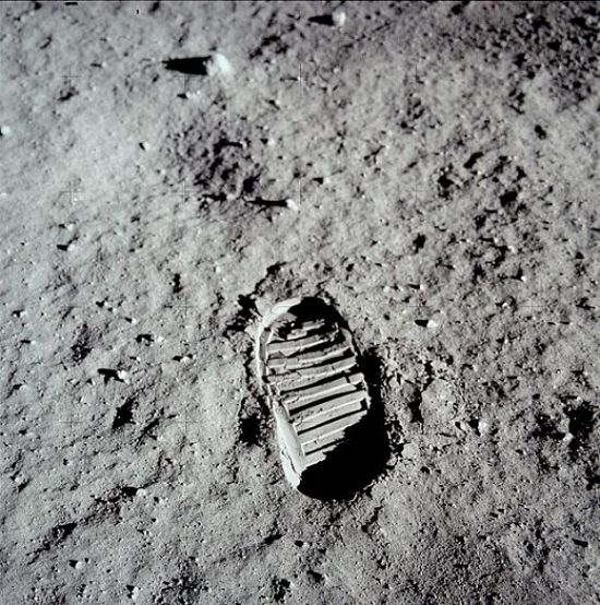 Buzz Aldrin's footprint on the moon