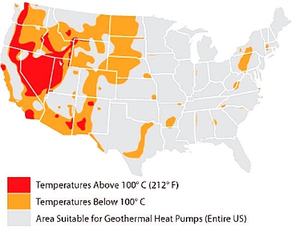 Figure 2.Geothermal Resources in America